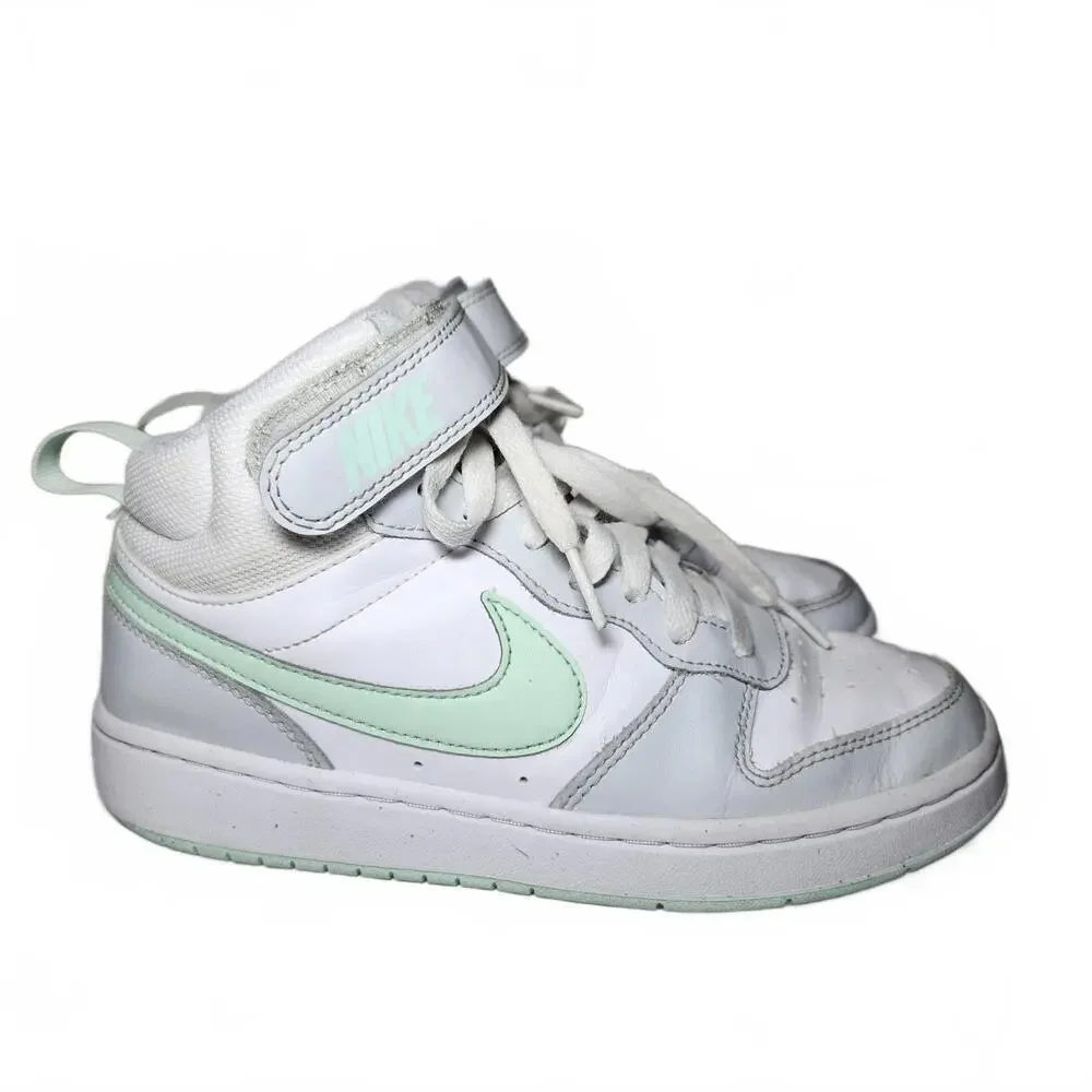 NIKE COURT BOROUGH 2 MID PUREPLATINUM MINT FOAM SHOES SZ.4.5Y